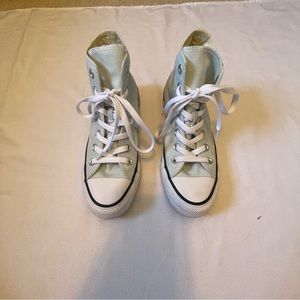 Baby blue high top converse
